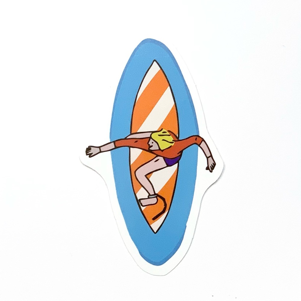 Surfing Vinyl Sticker